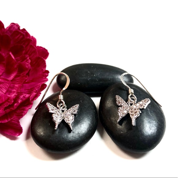 Butterfly Earrings, Dragonfly, Flower, Minimalist - Picture 7 of 10